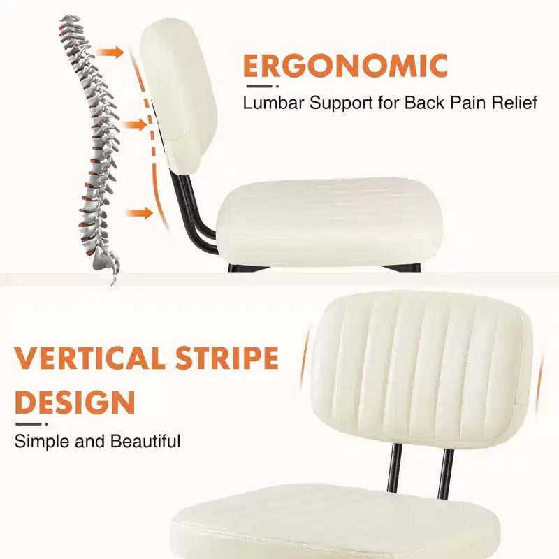 TUYOHW 18,5" Chaises sans accoudoirs en similicuir avec pieds en métal pour cuisine, chaises de salle à manger modernes du milieu du siècle, chaise de salle à manger chic, 125 kg max.