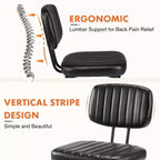 TUYOHW 18,5" Chaises sans accoudoirs en similicuir avec pieds en métal pour cuisine, chaises de salle à manger modernes du milieu du siècle, chaise de salle à manger chic, 125 kg max.