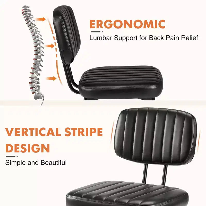 TUYOHW 18,5" Chaises sans accoudoirs en similicuir avec pieds en métal pour cuisine, chaises de salle à manger modernes du milieu du siècle, chaise de salle à manger chic, 125 kg max.