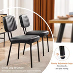 TUYOHW 18,5" Chaises sans accoudoirs en similicuir avec pieds en métal pour cuisine, chaises de salle à manger modernes du milieu du siècle, chaise de salle à manger chic, 125 kg max.