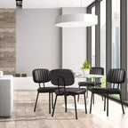 TUYOHW 18,5" Chaises sans accoudoirs en similicuir avec pieds en métal pour cuisine, chaises de salle à manger modernes du milieu du siècle, chaise de salle à manger chic, 125 kg max.