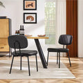TUYOHW 18.5 Faux Leather Armless Chairs with Metal Legs for Kitchen,Mid-Century Modern Dining Chairs,Chic Dining Room Chair,275lbs Max