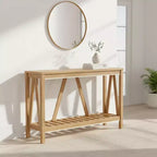Console Homy Casa avec étagère ouverte pour entrée, salon ou couloir, marron