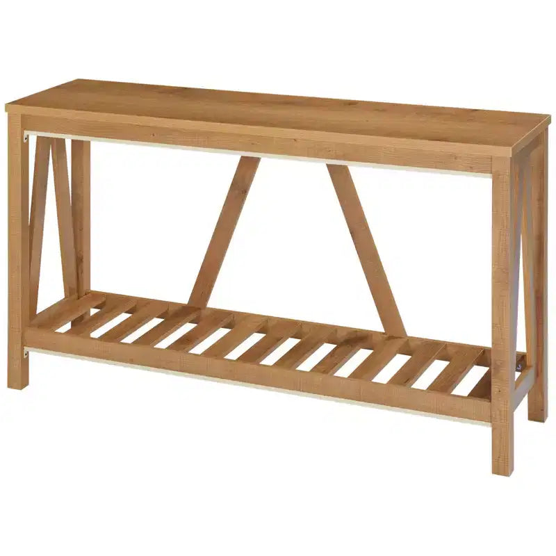 Console Homy Casa avec étagère ouverte pour entrée, salon ou couloir, marron