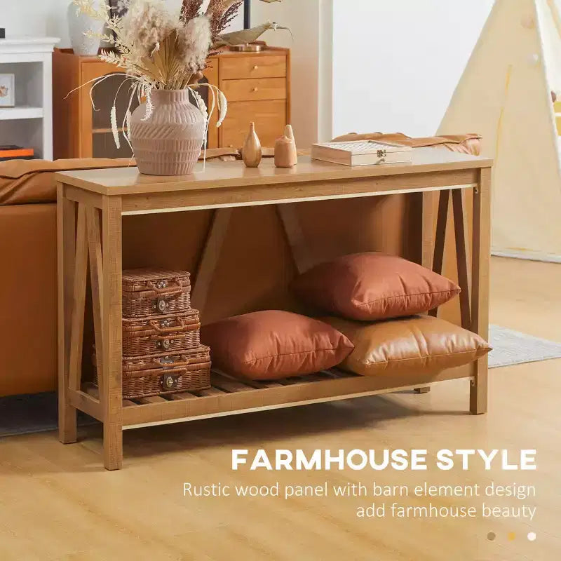 Console Homy Casa avec étagère ouverte pour entrée, salon ou couloir, marron