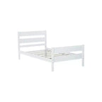 Lit jumeau Homy Casa avec tête et pied de lit en bois massif pour chambres d'enfants ou d'amis