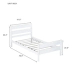 Lit jumeau Homy Casa avec tête et pied de lit en bois massif pour chambres d'enfants ou d'amis