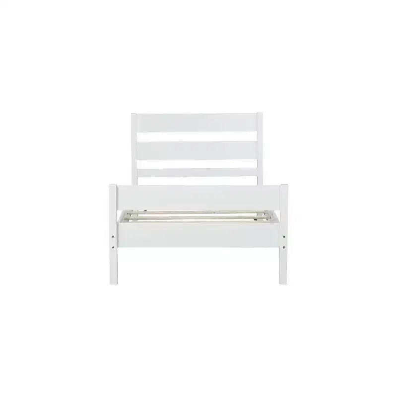 Lit jumeau Homy Casa avec tête et pied de lit en bois massif pour chambres d'enfants ou d'amis