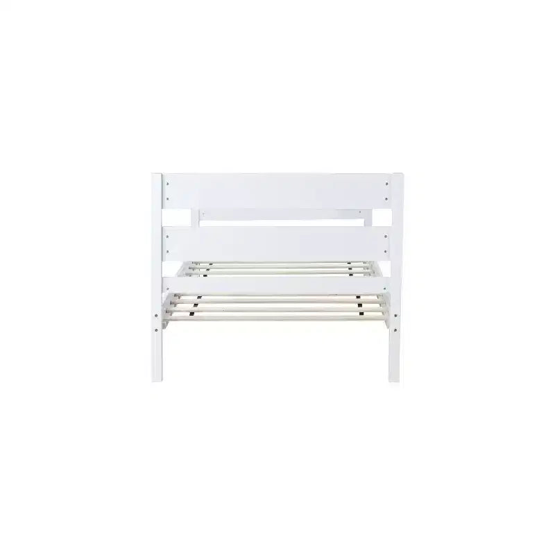 Lit jumeau Homy Casa avec tête et pied de lit en bois massif pour chambres d'enfants ou d'amis