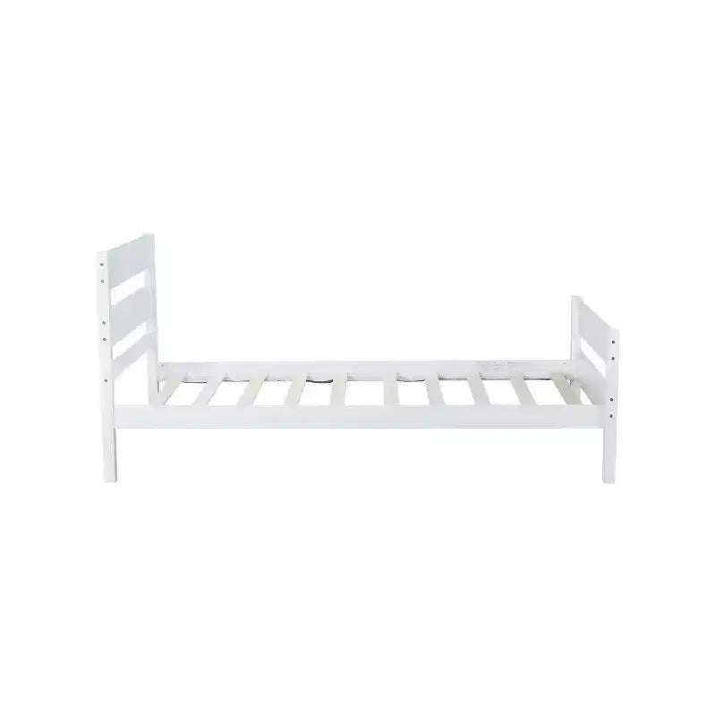 Lit jumeau Homy Casa avec tête et pied de lit en bois massif pour chambres d'enfants ou d'amis