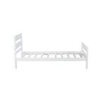 Lit jumeau Homy Casa avec tête et pied de lit en bois massif pour chambres d'enfants ou d'amis