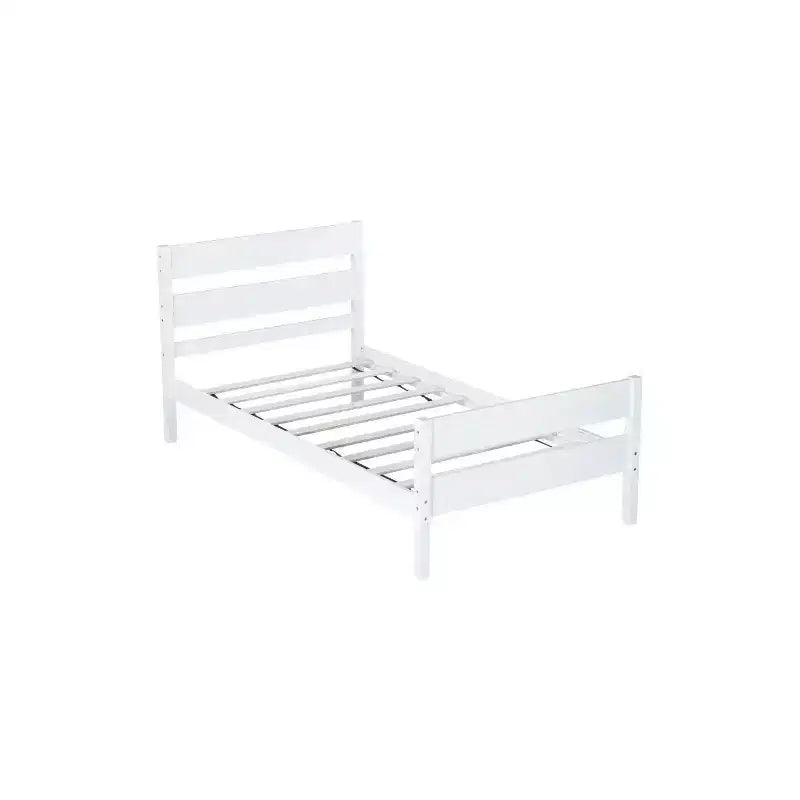 Lit jumeau Homy Casa avec tête et pied de lit en bois massif pour chambres d'enfants ou d'amis