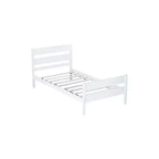 Lit jumeau Homy Casa avec tête et pied de lit en bois massif pour chambres d'enfants ou d'amis