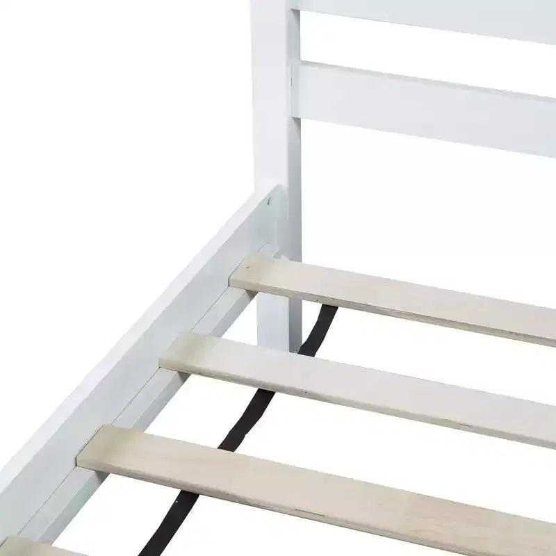 Lit jumeau Homy Casa avec tête et pied de lit en bois massif pour chambres d'enfants ou d'amis