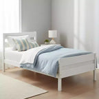 Lit jumeau Homy Casa avec tête et pied de lit en bois massif pour chambres d'enfants ou d'amis