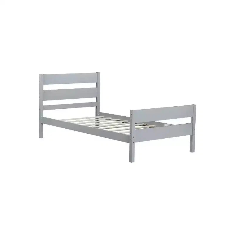 Lit jumeau Homy Casa avec tête et pied de lit en bois massif pour chambres d'enfants ou d'amis
