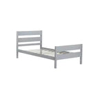 Lit jumeau Homy Casa avec tête et pied de lit en bois massif pour chambres d'enfants ou d'amis