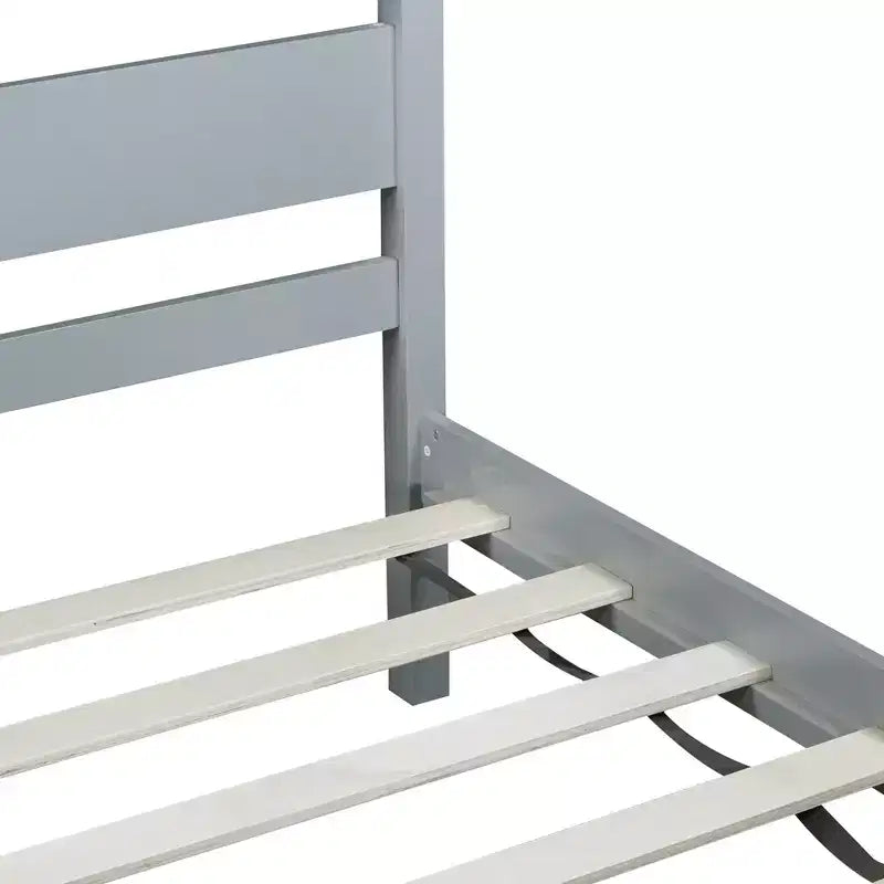 Lit jumeau Homy Casa avec tête et pied de lit en bois massif pour chambres d'enfants ou d'amis