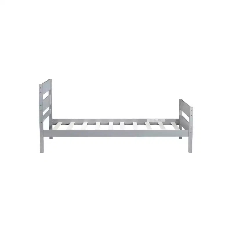 Lit jumeau Homy Casa avec tête et pied de lit en bois massif pour chambres d'enfants ou d'amis