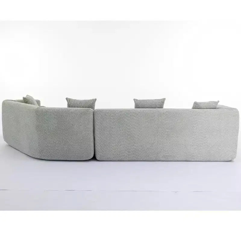 Canapé d'angle moderne 3 places, 2 pièces, blanc/vert crème
