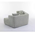 Canapé d'angle moderne 3 places, 2 pièces, blanc/vert crème