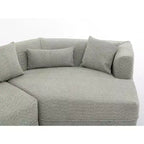 Canapé d'angle moderne 3 places, 2 pièces, blanc/vert crème