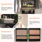 Système de rangement de placard Besiost avec tringles extensibles, Rangement de buanderie avec étagères