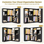 Besiost Système de Rangement pour Placard, Organisateur de Placard Autoportant avec Tiroirs et Miroir