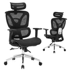 Ergonomic High Back Mesh Office Chair With Adaptive Lumbar Support for Home - Black
