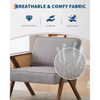 Fauteuil Acekool en rotin de style moderne du milieu du siècle, large fauteuil rembourré pour le salon ou la chambre à coucher