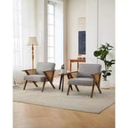 Fauteuil Acekool en rotin de style moderne du milieu du siècle, large fauteuil rembourré pour le salon ou la chambre à coucher