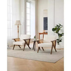 Fauteuil Acekool en rotin de style moderne du milieu du siècle, large fauteuil rembourré pour le salon ou la chambre à coucher