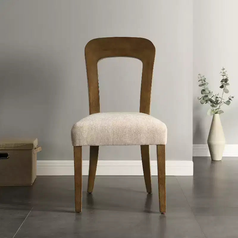 Dining Chairs Set of 2, 330 LBS Weight Capacity, Upholstered Kitchen Side Chairs with Solid Rubber Wood Legs