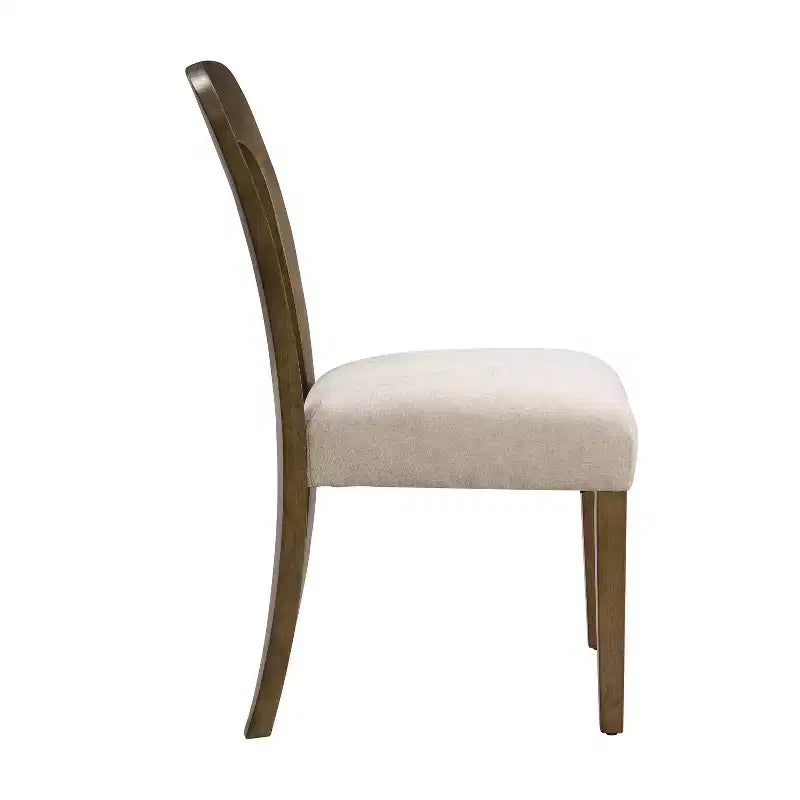 Lot de 2 chaises de salle à manger, capacité de poids de 150 kg, chaises d'appoint de cuisine rembourrées avec pieds en bois d'hévéa massif