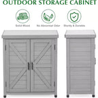 Armoire de rangement extérieure en bois à 2 portes – Marron / Gris