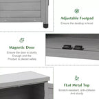 Armoire de rangement extérieure en bois à 2 portes – Marron / Gris