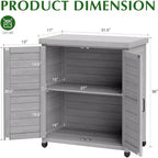 Armoire de rangement extérieure en bois à 2 portes – Marron / Gris