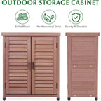Armoire de rangement extérieure en bois à 2 portes – Marron / Gris