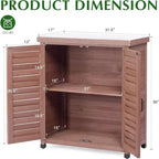 Armoire de rangement extérieure en bois à 2 portes – Marron / Gris