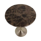 Table d'appoint classique, guéridon ou petite table de chevet pour la décoration intérieure - Table d'appoint audacieuse en métal avec plateau en marbre, idéale pour le salon - 21