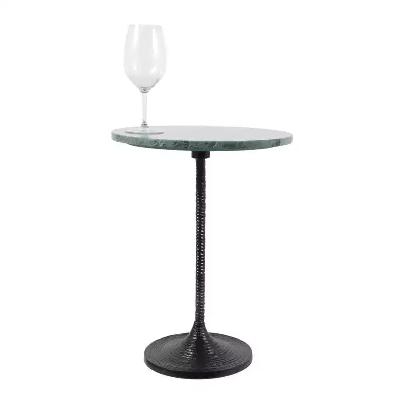 Table d'appoint classique, guéridon ou petite table de chevet pour la décoration intérieure - Table d'appoint audacieuse en métal avec plateau en marbre, idéale pour le salon - 21