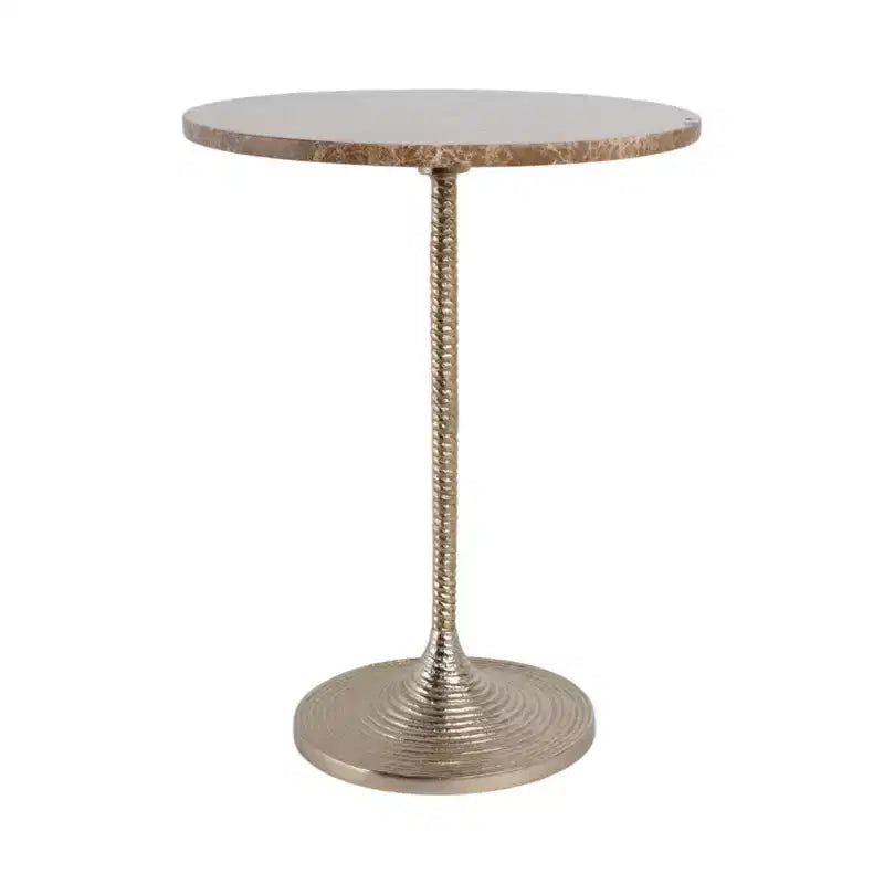Table d'appoint classique, guéridon ou petite table de chevet pour la décoration intérieure - Table d'appoint audacieuse en métal avec plateau en marbre, idéale pour le salon - 21