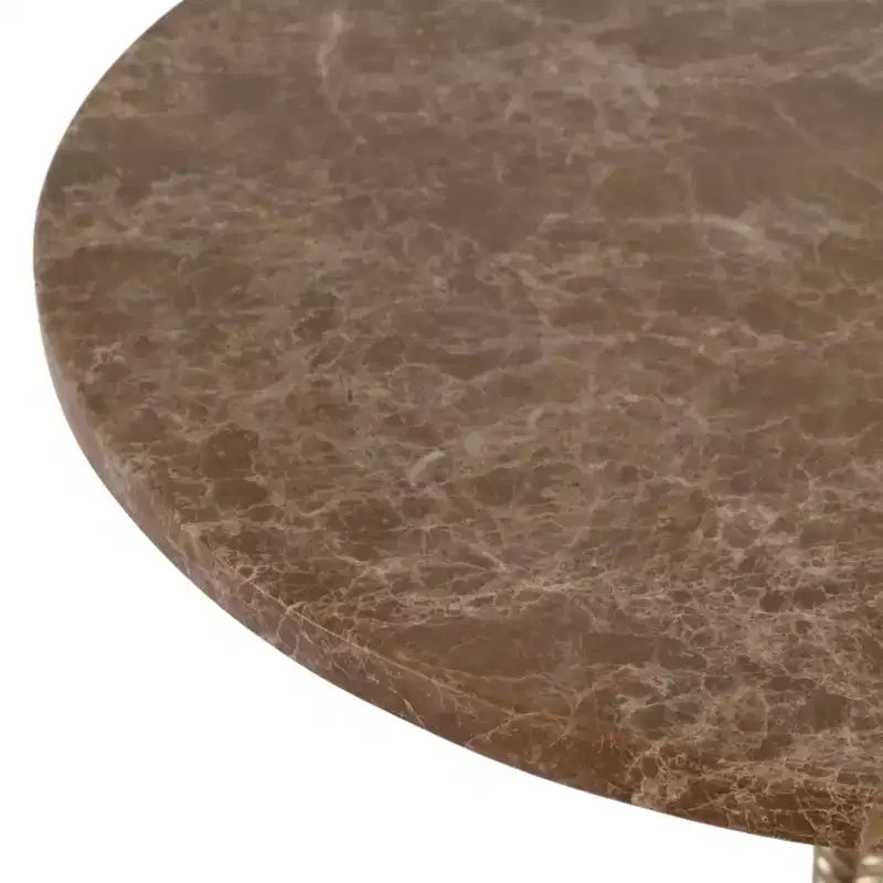 Table d'appoint classique, guéridon ou petite table de chevet pour la décoration intérieure - Table d'appoint audacieuse en métal avec plateau en marbre, idéale pour le salon - 21