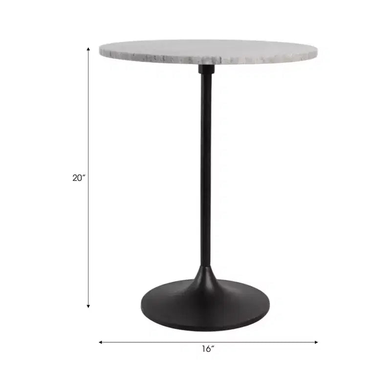 Table d'appoint classique, guéridon ou petite table de chevet pour la décoration intérieure - Table d'appoint audacieuse en métal avec plateau en marbre, idéale pour le salon - 21