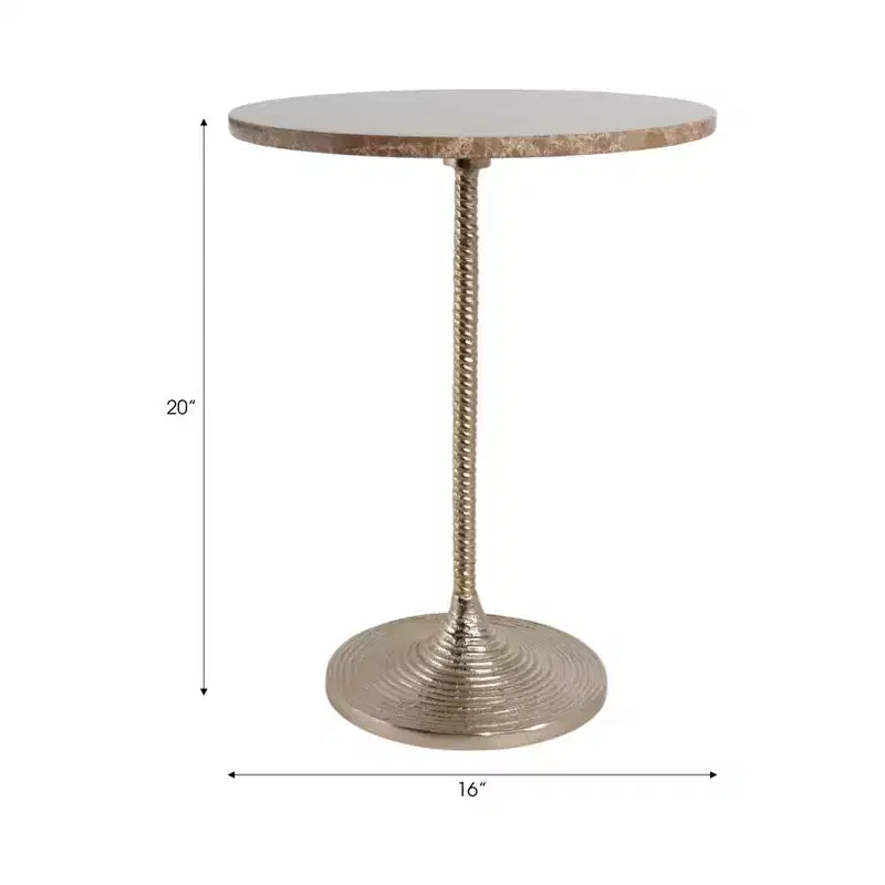 Table d'appoint classique, guéridon ou petite table de chevet pour la décoration intérieure - Table d'appoint audacieuse en métal avec plateau en marbre, idéale pour le salon - 21