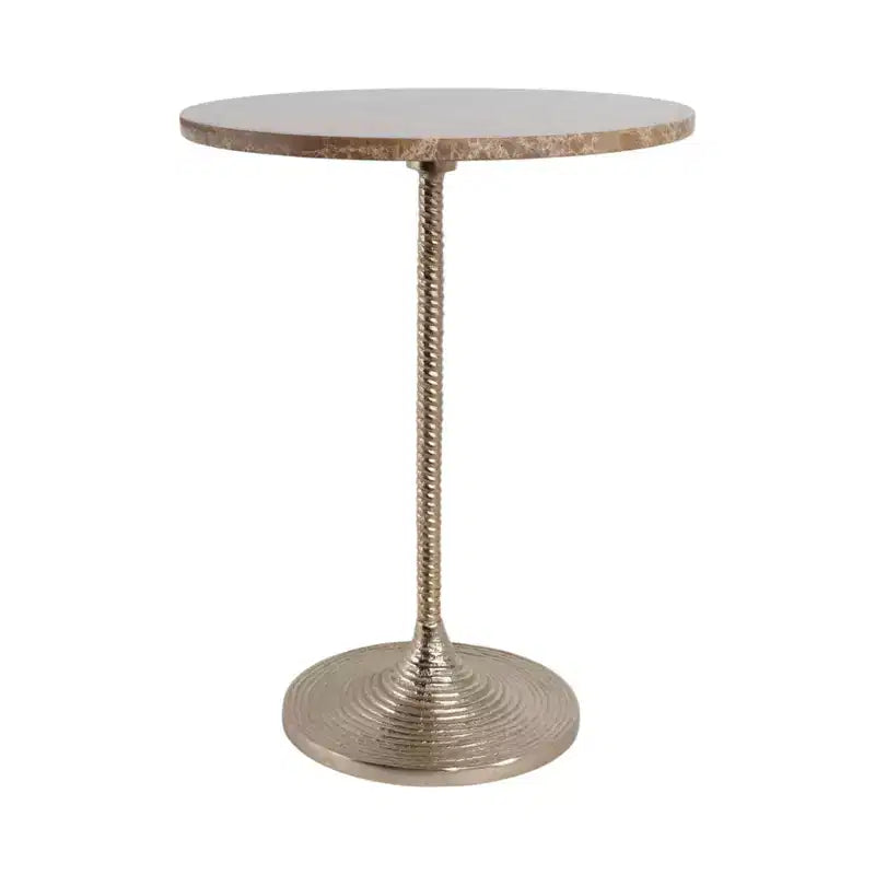 Table d'appoint classique, guéridon ou petite table de chevet pour la décoration intérieure - Table d'appoint audacieuse en métal avec plateau en marbre, idéale pour le salon - 21