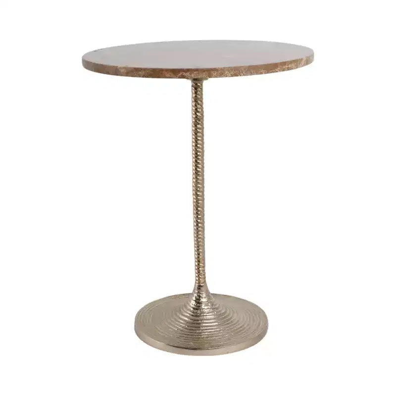 Table d'appoint classique, guéridon ou petite table de chevet pour la décoration intérieure - Table d'appoint audacieuse en métal avec plateau en marbre, idéale pour le salon - 21