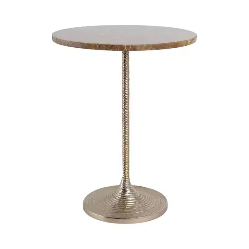 Table d'appoint classique, guéridon ou petite table de chevet pour la décoration intérieure - Table d'appoint audacieuse en métal avec plateau en marbre, idéale pour le salon - 21