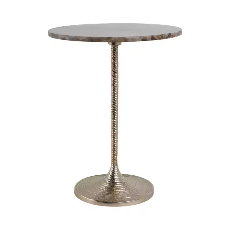 Table d'appoint classique, guéridon ou petite table de chevet pour la décoration intérieure - Table d'appoint audacieuse en métal avec plateau en marbre, idéale pour le salon - 21