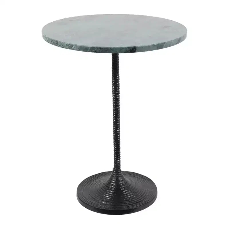 Table d'appoint classique, guéridon ou petite table de chevet pour la décoration intérieure - Table d'appoint audacieuse en métal avec plateau en marbre, idéale pour le salon - 21